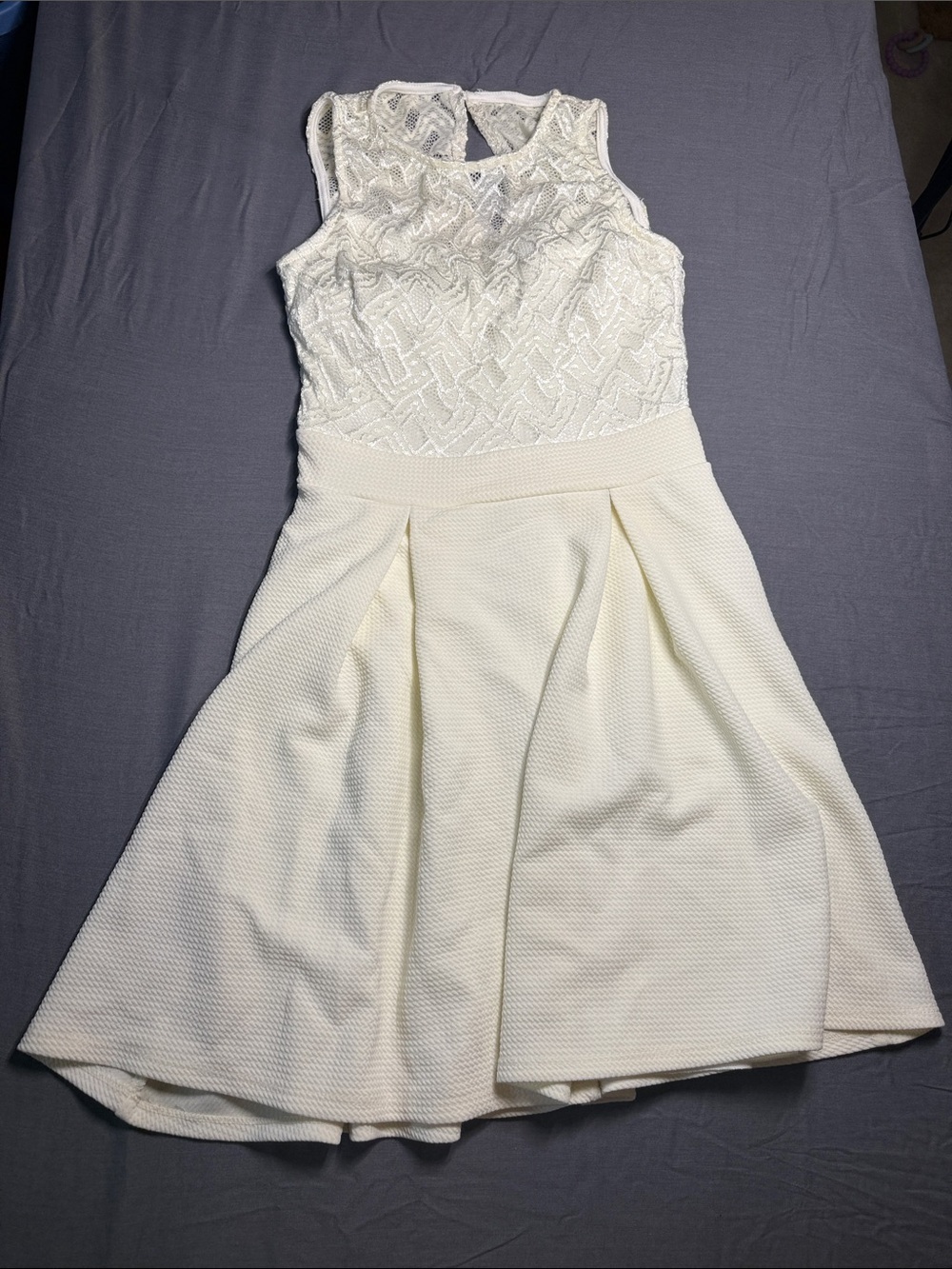 B. Darlin Ivory Lace Party Dress